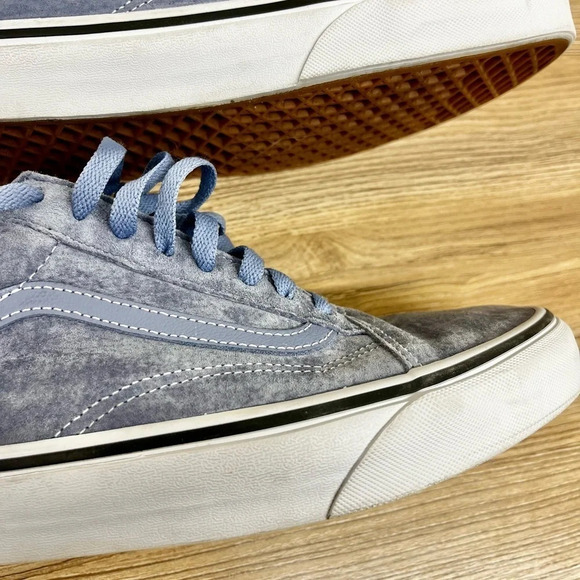 Vans Old Skool Pig Suede Sneaker Tempest Blue True White Size 11.5 Men - Picture 8 of 11
